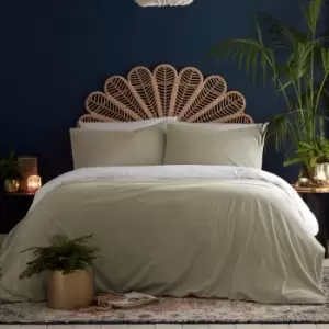 Image of Loft Tate Soft Velvet Duvet Cover Set, Linen, King - Appletree