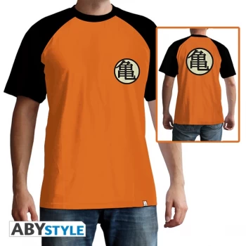 image of Dragon Ball - Kame Symbol Mens Large T-Shirt - Orange