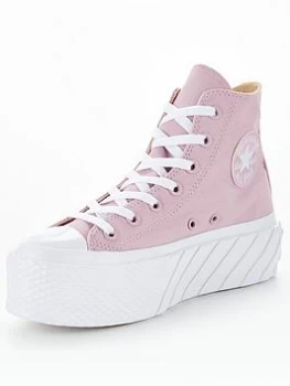 image of Converse Chuck Taylor All Star Extra High Platform Hi- Tops - Pink, Size 5, Women