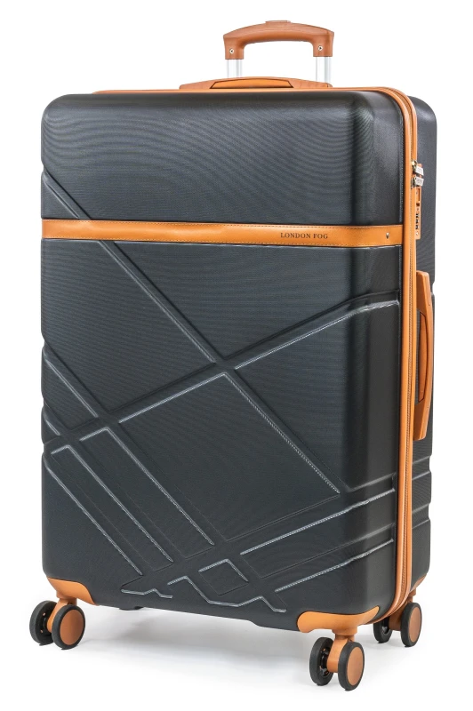 Image of London Fog Eton Hardshell Suitcase Wheeled Matching Luggage - Black S