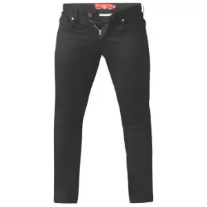 Duke Mens Claude Slim Fit Stretch Jeans (30L) (Black)