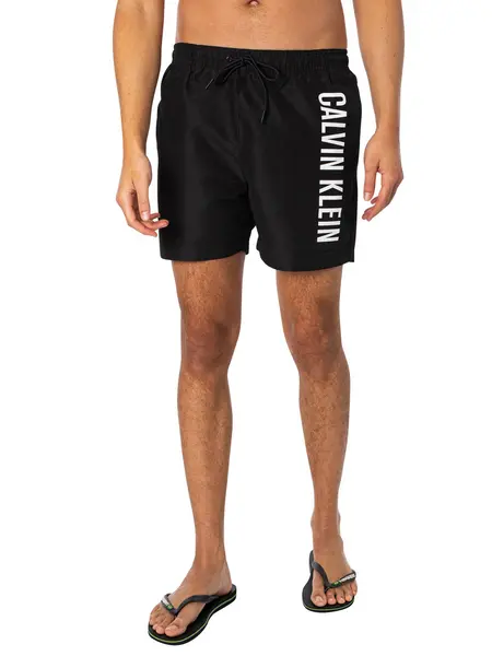 Image of Calvin Klein Medium Drawstring Swim Shorts Black S