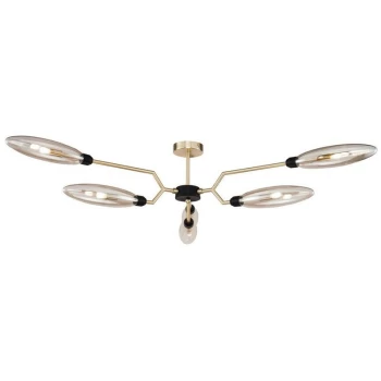 image of Ventura Semi Flush Ceiling Lamp Matt Gold , 6 Light, G9