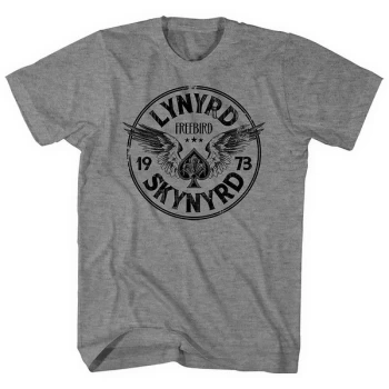 Image of Lynyrd Skynyrd - Freebird '73 Wings Unisex Large T-Shirt - Grey