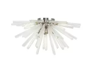 Image of 8 Light E27, Semi Flush Polished Nickel , Clear Glass
