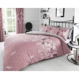 Image of Feathers Duvet Cover Bedding Set - Pink - King - TJ Hughes