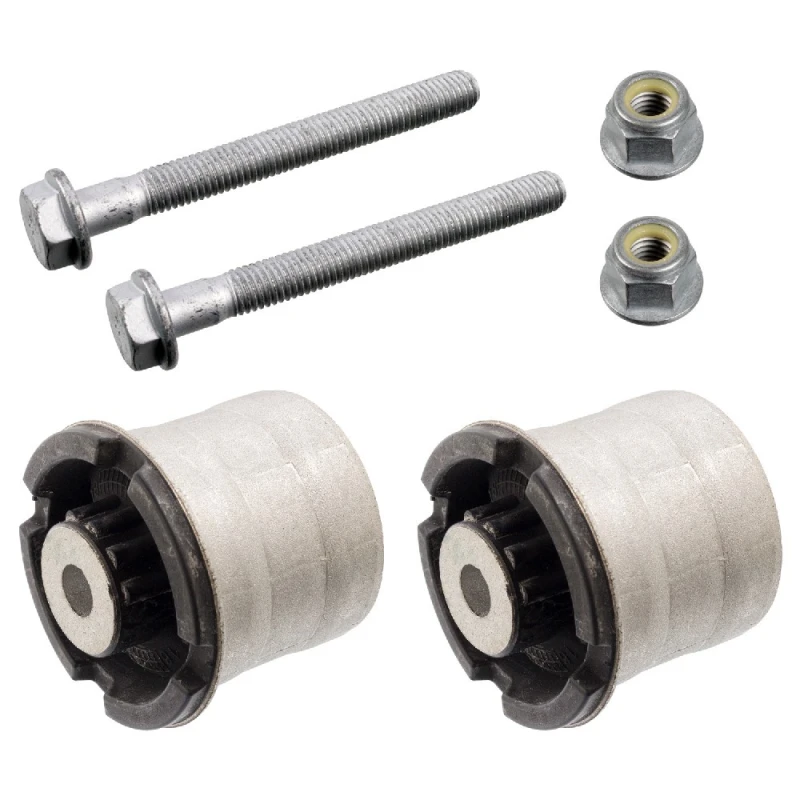Image of FEBI BILSTEIN 175763 Arm Bushes ProKit Front Axle Right, with nuts, with bolts/screws Elastomer Control Arm-/Trailing Arm Bush (251)