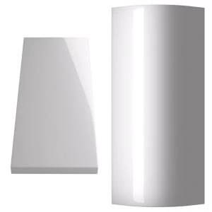 image of Cooke Lewis Raffello High Gloss White External tall curved door wall post kit Set of 2