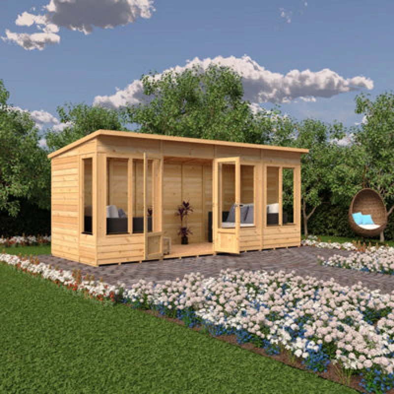 Image of Shire Alora 16X6 Pent Summerhouse With 8 Windows And Interchangeable Configuration