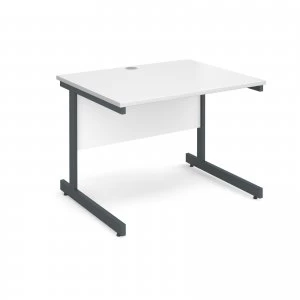 image of Contract 25 Straight Desk 1000mm x 800mm - Graphite Cantilever Frame