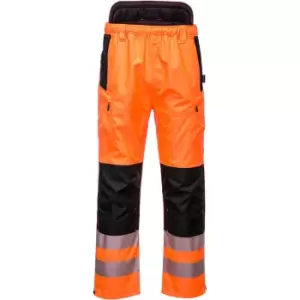 Image of Portwest PW34 Hi Vis Work Trousers Orange / Black Extra Large 31"