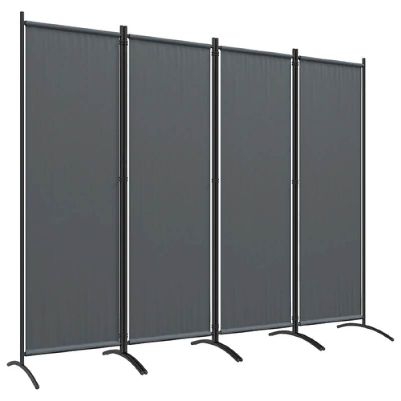 Image of Outsunny 4 Panel Folding Room Divider,Portable Privacy Panel for Garden Dark Grey
