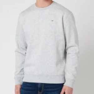 Image of Tommy Jeans Mens Regular Fleece Crewneck Sweatshirt - Light Grey Heather - L