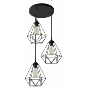 image of Helam Karo Cluster Pendant Ceiling Light Black 32cm