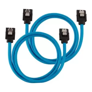 Image of Corsair 60cm Blue Premium Braided Sleeved SATA Data Cable