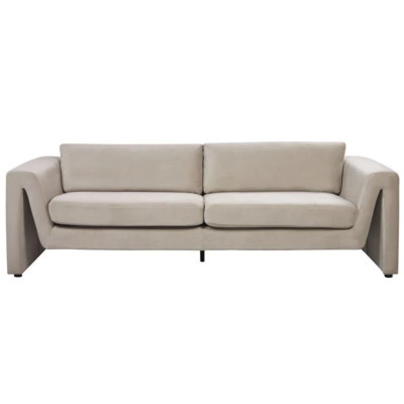 Image of Beliani Sofa 3 Seater Maunu Velvet Taupe