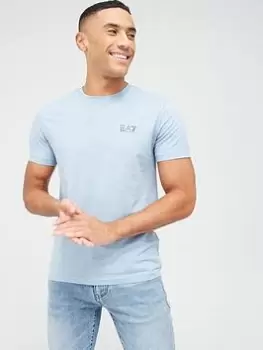 Image of EA7 Emporio Armani Core Id Logo T-Shirt - Ashley Blue, Ashley Blue, Size L, Men