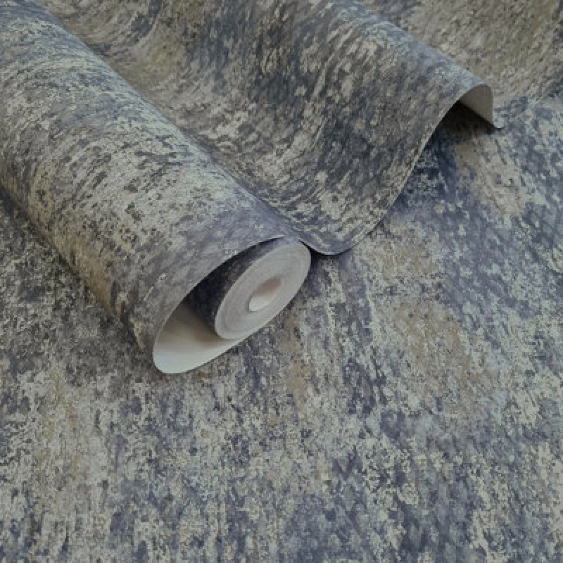 Image of Holden Decor Austin Navy Gold Industrial Concrete Texture Wallpaper