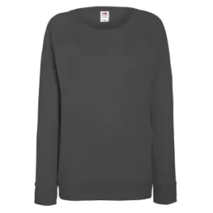 Image of Fruit OF The Loom Ladies Fitted Lightweight Raglan Sweatshirt (240 GSM) (2XL) (Light Graphite)