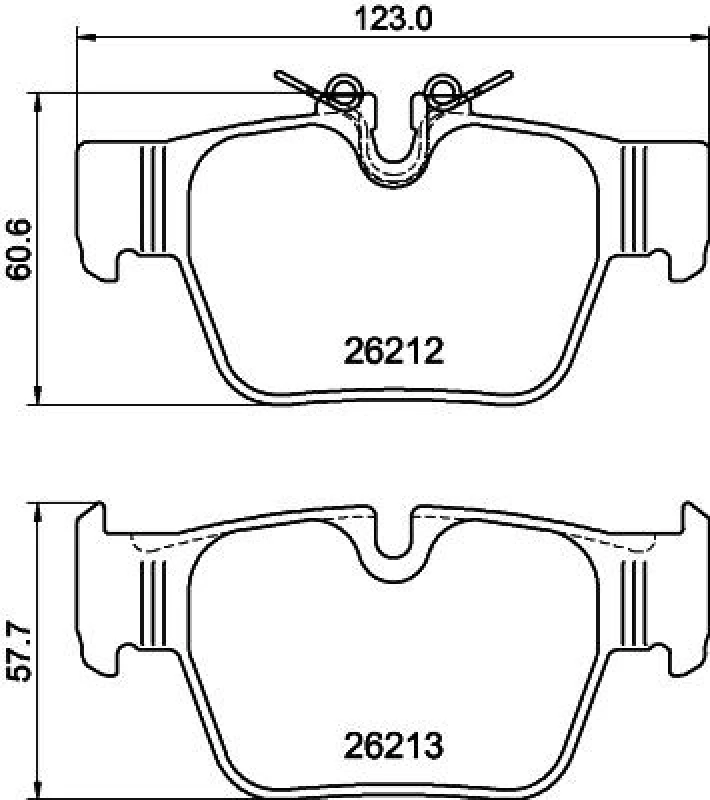 Image of HELLA Brake pad set HELLA 8DB 355 040-581