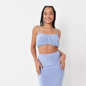 Image of Missguided Petite Ruched Bralet - Blue