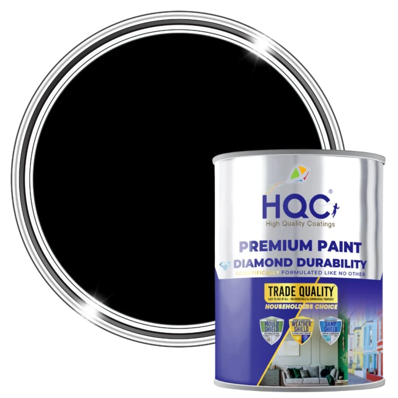 Image of HQC PAINTS Barn Paint - 5L - Best Exterior Wood Paint for Barns, Fences & Gates in Black Unisex 5L