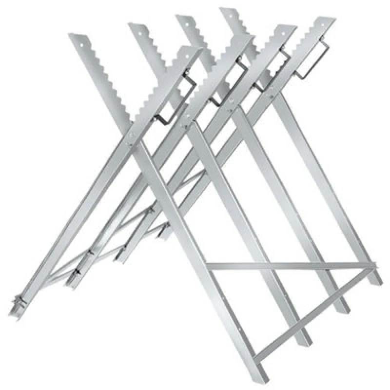 Image of Tectake Sawhorse - Steel With 4 Stem Holders, Foldable With Handles - Grey