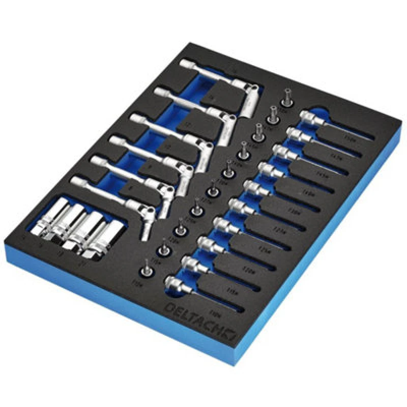 Image of Bunker 20 Piece 3/8" Drive Spark and Glow Plug Socket Set in EVA Foam Inlay 29713 Drive: 3/8"