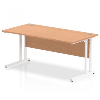 Image of Trexus Rectangular Desk White Cantilever Leg 1600x800mm Oak Ref