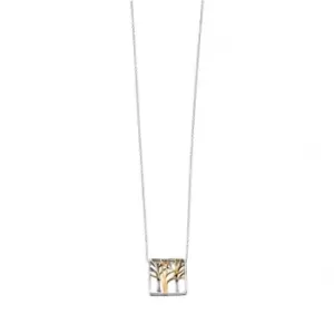 Image of Elements Rhodium Plated Cut Out Tree Necklace N3828