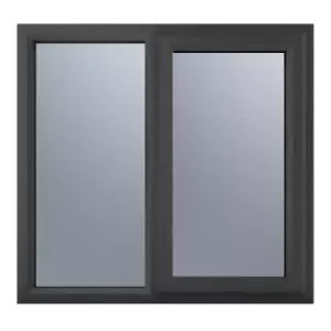 Image of Crystal uPVC Window A Rated Right Hand Side Hung next to a Fixed Light 1190mm x 1115mm Obscure Glazing - Grey