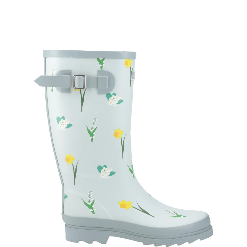 Image of Cotswold Wildflower Tall Wellingtons Pale Green female 3 (36)