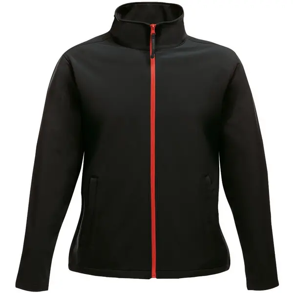 image of Regatta Womens Ablaze Printable Softshell Workwear Jacket 10 - Bust 34' (86cm) Black/Classic Red TRA629-2M6-10