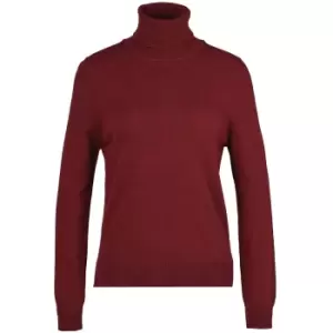 Image of Barbour Womens Pendle Roll Collar Jumper Burgundy/Rosewood 12