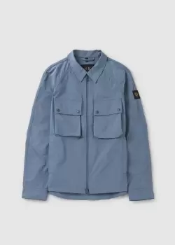 image of Belstaff Mens Hedger Overshirt In Blue Flint