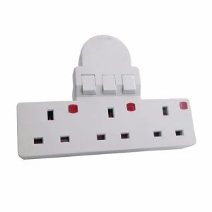 Image of Zexum 3 Gang 13A Individually Switched Socket Adapter
