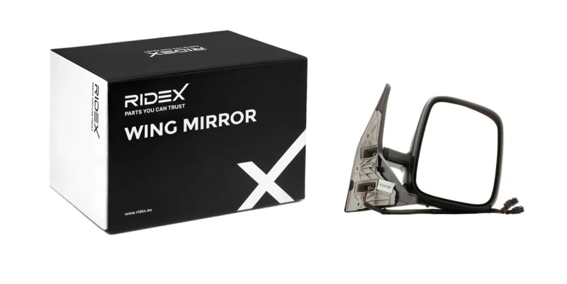 Image of RIDEX 50O0043 Wing mirror Right, black, Electric, Convex Outside Mirror (50)