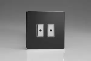 Image of Varilight 2-Gang 1-Way V-Pro Multi-Point Remote/Tactile Touch Control Master LED Dimmer 2 x 0-100W (1-10 LEDs) - JDLE102S