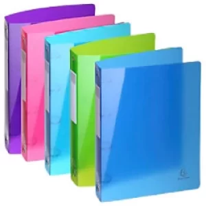 image of Exacompta Ring Binder Iderama 51780E Polypropylene A4 30 mm 4 ring Assorted Pack of 15