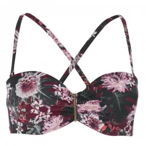 Dorina Dorina Nido Bandeau Bikini Top - DRKREDFLORAL132