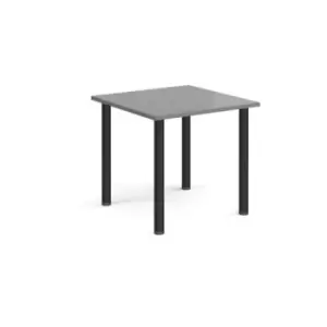 image of Rectangular Black radial leg meeting table 800mm x 800mm - onyx grey