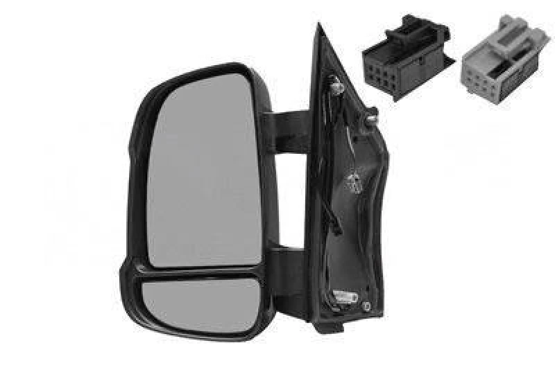 Image of VAN WEZEL 1651805 Wing mirror * HAGUS * Left, black, Short mirror arm Outside Mirror (50)