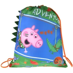Image of Peppa Pig Childrens/Kids Adventure Trainer Drawstring Bag (One Size) (Green/Blue)