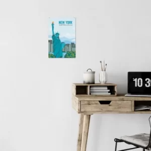 Image of New York Multicolor Decorative Metal Wall Accessory