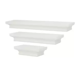 Image of 3 White Floating Shelves M&W