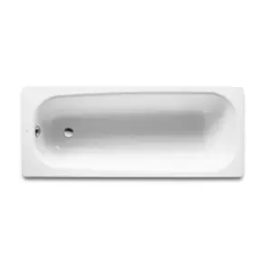 image of Roca Contesa Straight Bath No Anti Slip 2 Tap Holes 1500x700mm Excluding Legs And Grips - 571340