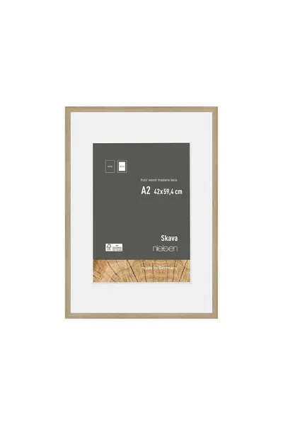 Image of Nielsen Skava A2 Wooden Picture Frame With A3 Mount & Glass Front Light Oak