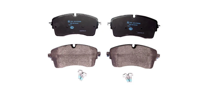 Image of HELLA 8DB 355 039-281 Brake pad set prepared for wear warning indicator, with brake caliper screws Brake Pad Set,disc brake (402)