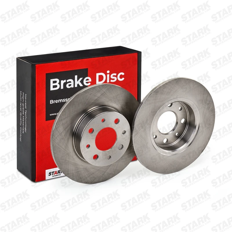 Image of STARK SKBD-0022174 Brake disc Rear Axle, solid, Cast Iron, Uncoated, Untreated, without bolts/screws Cast Iron Brake Disc (82)
