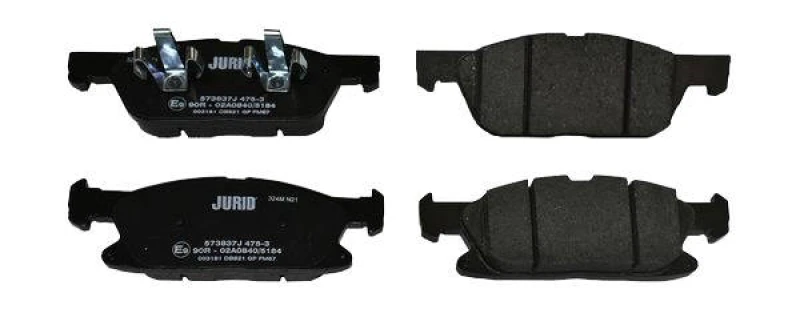 Image of JURID 573837J Brake pad set not prepared for wear warning indicator, without accessories, with piston clip Brake Pad Set,disc brake (402)